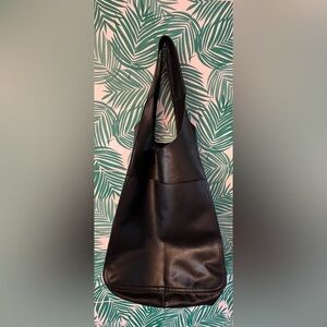 Luxe oversized Faux Leather Tote Large hobo black outside pocket travel bag